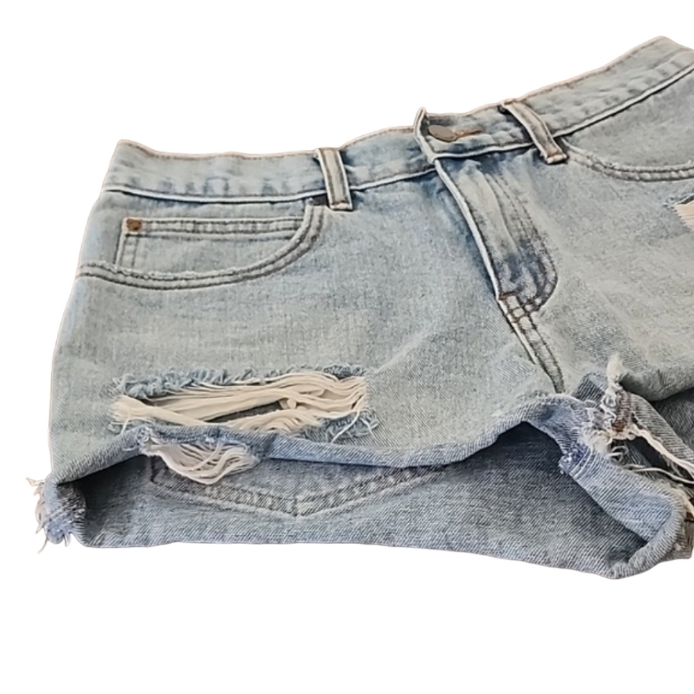 BILLABONG Drift Away Cut Off Jean Shorts 28 Surfside Wash Jeans Ripped Destroyed - Picture 6 of 15